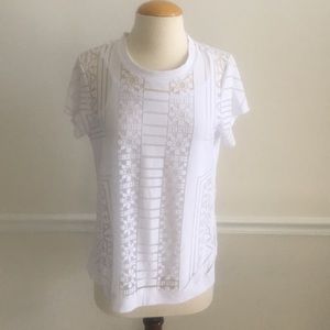 Peck & Peck 2 pc-Sm White & sheer top w/camisole